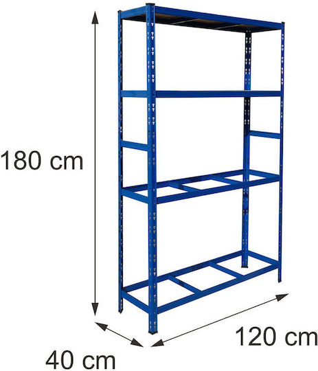 Relaxdays Suport Pentru Anvelope 2 Etajere Albastru 180x40x120 Cm Capacitate 150 Kg Pe Nivel