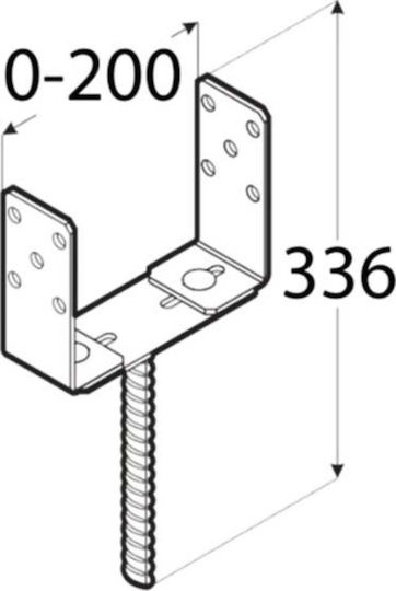 Bază Reglabilă Psru 60-200/m24 Zinc