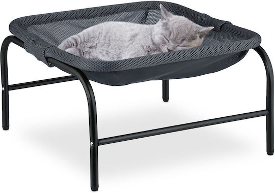Relaxdays Pat Hamac Pentru Pisici Gri Negru 27x45x45 Cm Capacitate 10 Kg