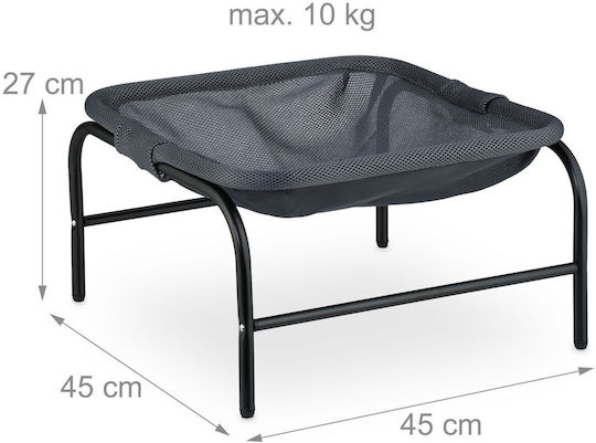 Relaxdays Pat Hamac Pentru Pisici Gri Negru 27x45x45 Cm Capacitate 10 Kg