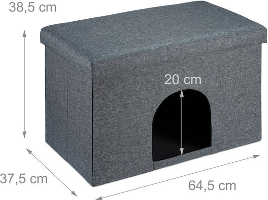 Pat Pentru Pisici Gri 38.5x64.5x37.5 Cm Capacitate 100 Kg Perne Detasabile