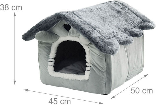 Relaxdays Cave House Cats Grey 38x50x45 Cm