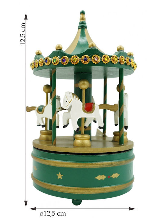 Alista Home Carusel Decorativ de Crăciun Verde cu Muzică