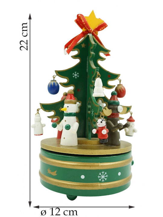 Alista Home Figurină Decorativă de Crăciun Verde cu Muzică 22x12cm