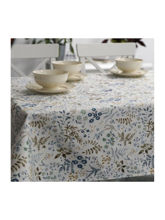 Floral Tischtuch Fleckabweisend Blau 140x180cm