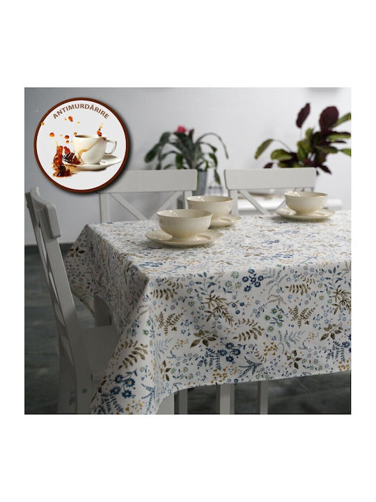 Floral Tischtuch Fleckabweisend Blau 140x180cm