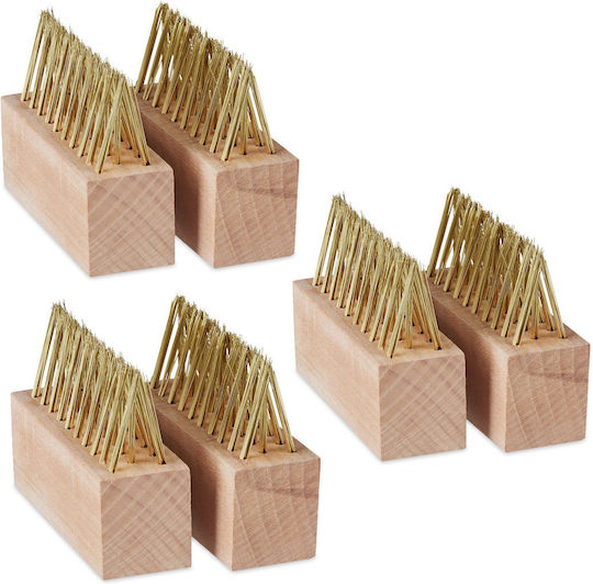 Set 6 Perii Pentru Chit Relaxdays Natural Aurii 7.5x10x3.5cm