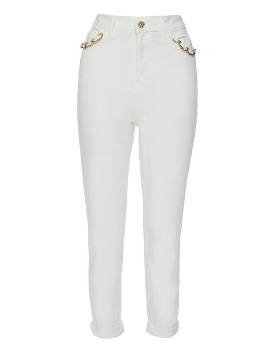 High Waist Women's Jean Trousers in Skinny Fit White