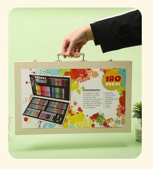 Alista Home Wooden Colouring Set 46x30.9cm 180 Pieces