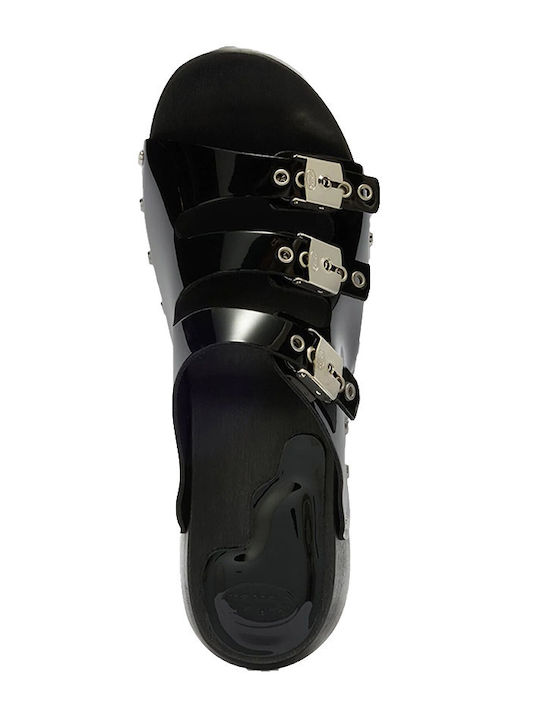 Pescura Mules with Heel in Black Colour