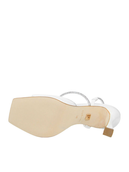 Damen Sandalen Aus Leder Weiß