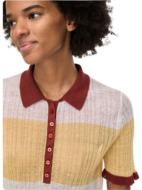 Damen Polo Bluse Burgundisch