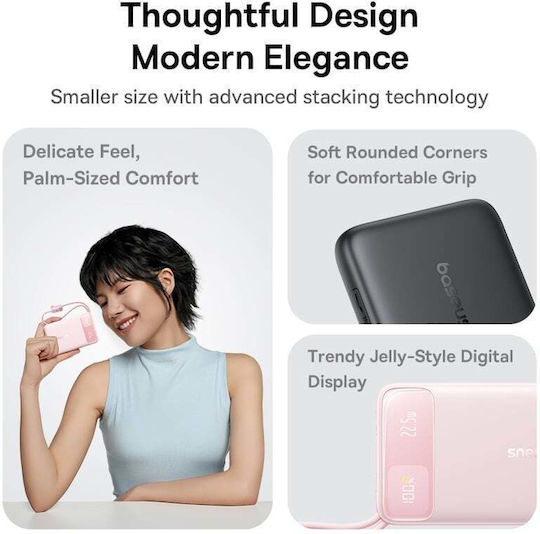 Baseus EnerFill FC11 Power Bank 10000mAh 22.5W cu Port USB-A și Port USB-C Bej