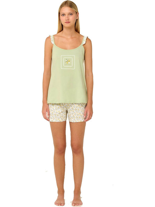 Βαμβακερό Babydoll Δροσερά Λεμόνια Green Fog 22236-green Fog 22236-green Fog Green Fog