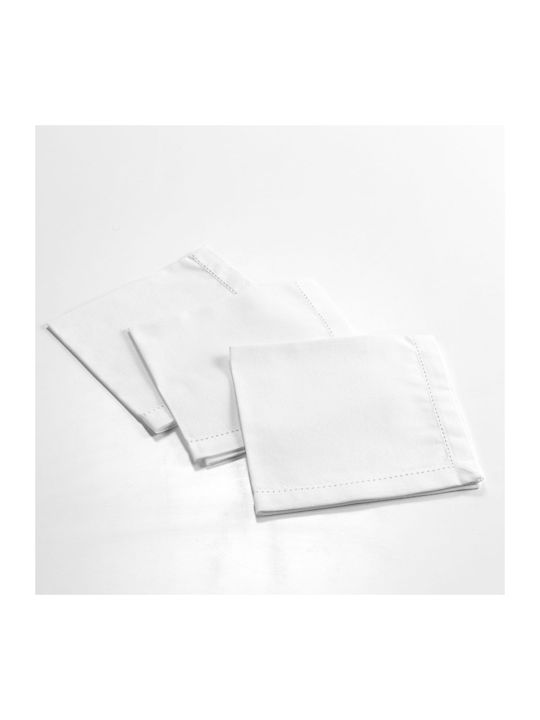 Napkin Cotton Set 3pcs L-C Charline Blanc 40x40cm
