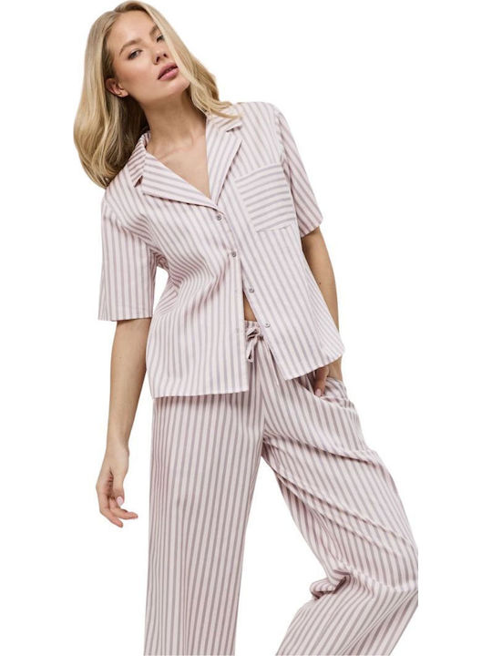 Aruelle Summer Women's Cotton Pyjama Set Pale Pink