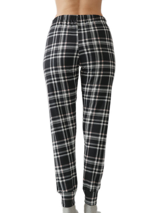 Minerva Winter Damen Pyjama-Hose Schwarz