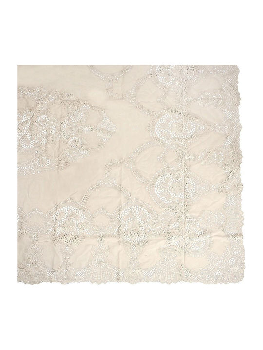 Espiel Checkered with Lace Beige 135x135cm