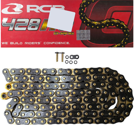Αλυσιδα 428χ124 Oring Racing Boy Μαυρη Χρυση
