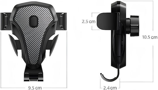 Uncle George Car Mobile Mount with Adjustable Hooks Black