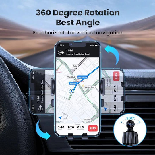 Uncle George Car Mobile Mount with Adjustable Hooks Black