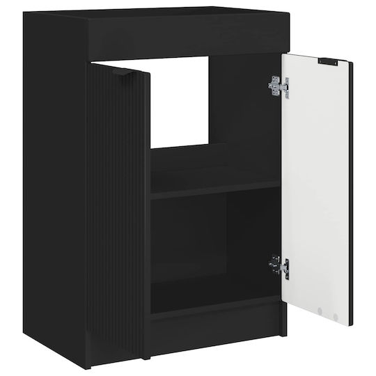vidaXL Badezimmer Waschtisch-Einheit ohne Waschbecken M78.5xB37.5xH81cm Schwarz