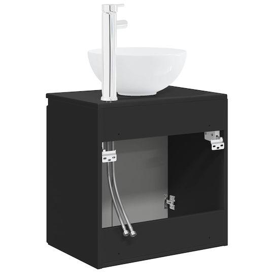vidaXL Плот със Смесител 49.5x35x63 см Черен