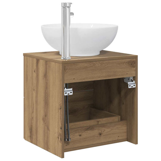 vidaXL Badezimmer Waschtisch-Einheit M49.5xB44.5xH66.5cm Eiche