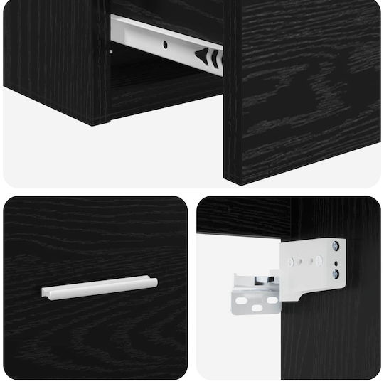 vidaXL Vanity Unit with Sink L53xW34.5xH63cm Black Oak