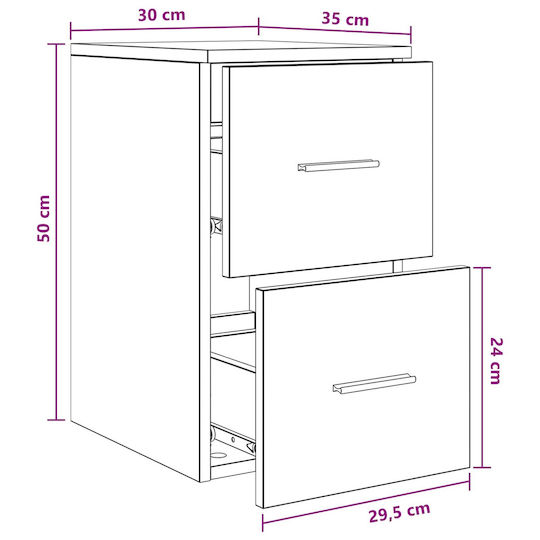 vidaXL Badezimmer Waschtisch-Einheit M30xB35xH50cm Schwarze Eiche