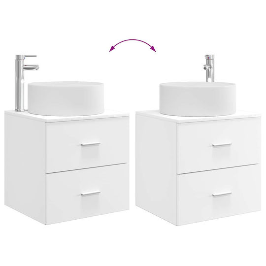 vidaXL Πάγκος με Νιπτήρα Μ49.5xΒ44.5xΥ65.5cm Λευκό