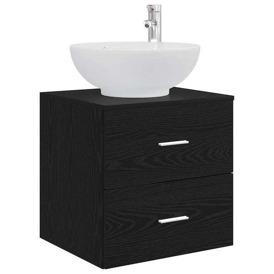 vidaXL Badezimmer Waschtisch-Einheit M49.5xB44.5xH66.5cm Schwarze Eiche