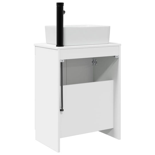 vidaXL Păg Bancă cu Lavoar și Oglindă M54xA35xÎ83cm Alb