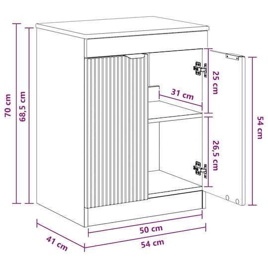 vidaXL Bathroom Vanity Unit Without Sink L54xW41xH70cm Gray Sonoma