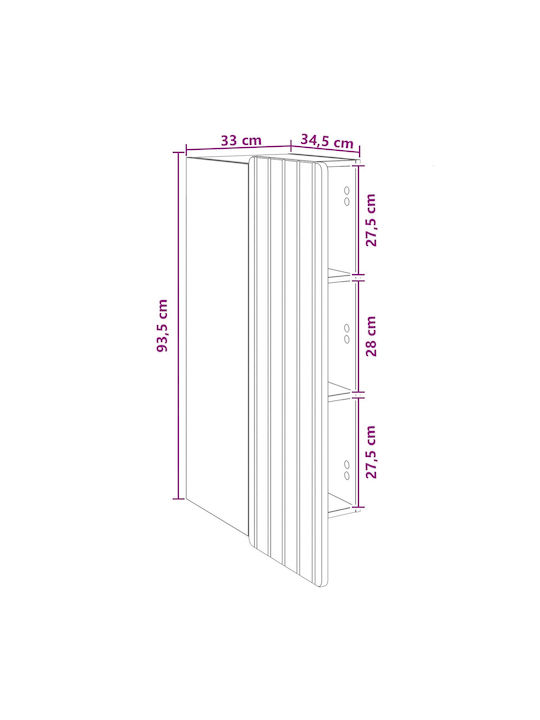 Dulap Suspendat Negru 33x34.5x94 cm