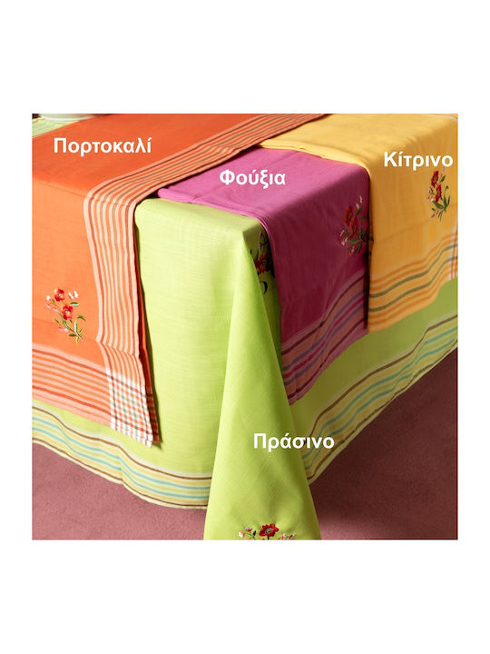 Silk Fashion Tablecloth with Embroidery Set Wky-l Fuchsia 140x180cm