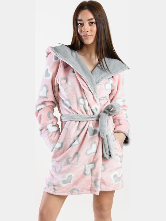 Koyote Winter Women's Fleece Robe Pink