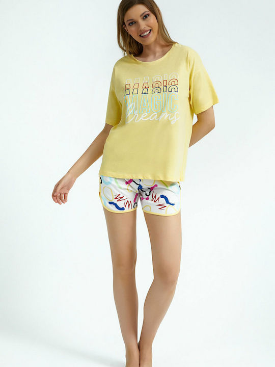 Roly Poly Set Pijamale pentru Femei Galben Magic Dreams