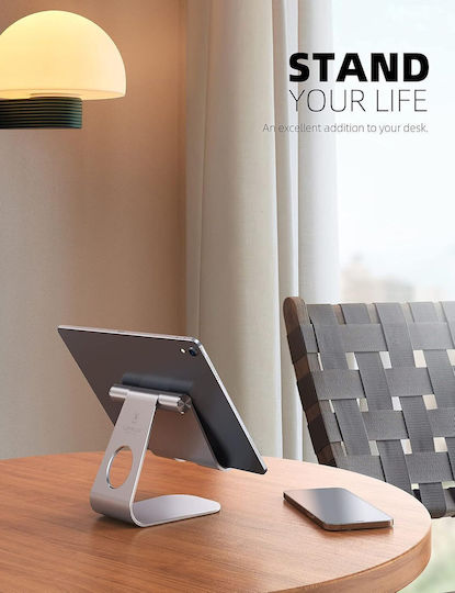 Lamicall Tablet Phone Stand Adjustable Angle High Stability Compatible Devices 10-33 Cm Silver