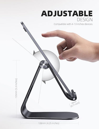 Lamicall Tablet Stand Adjustable Angle High Stability Black Universal Compatibility