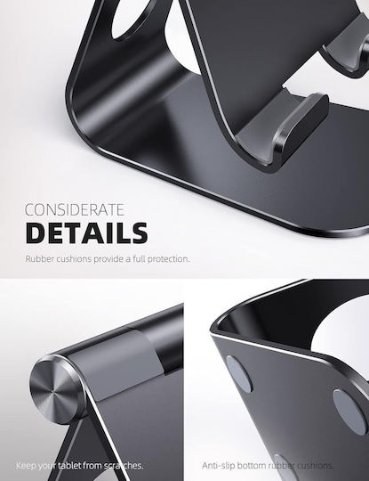 Lamicall Tablet Stand Adjustable Angle High Stability Black Universal Compatibility