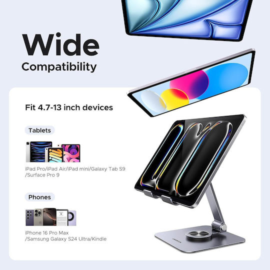 Ugreen Suport Tablet Telefon Bază Rotativă 360° Unghi Reglabil Portabil Capacitate de Încărcare 1kg Dispozitive Compatibile Între 10-33 Cm
