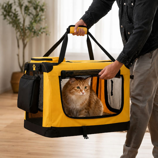 Geantă Pentru Transport Câine / Pisică Până La 25kg Galbenă L60xL44xÎ42cm