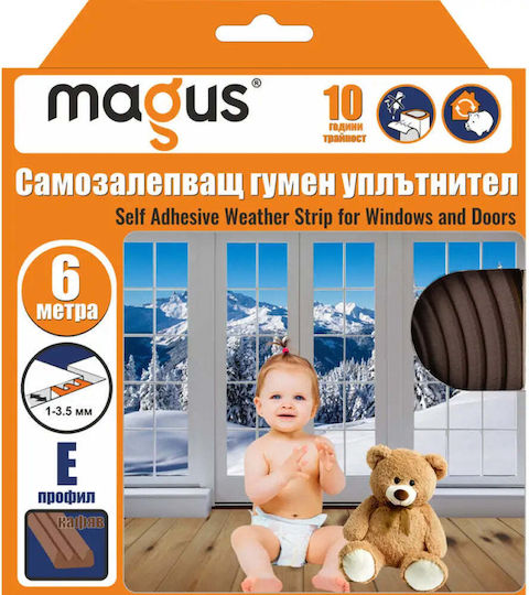Magus Αεροστόπ Λάστιχο Παραθύρου / Πόρτας σε Καφέ Χρώμα