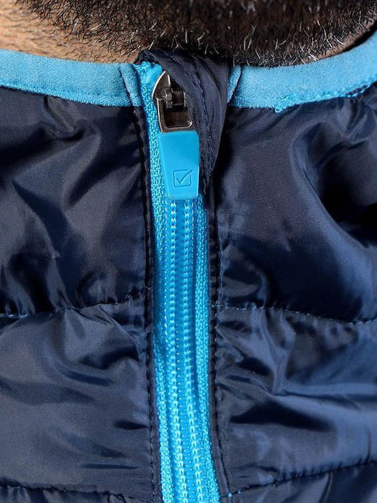 Herren Jacken Winddicht Marineblau/Türkis