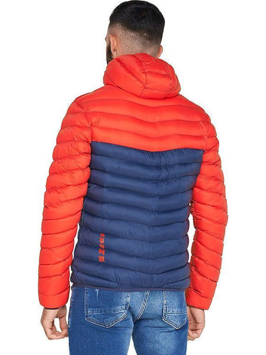 3 в 1 Зимно Мъжко Яке Puffer Червено/тъмносиньо