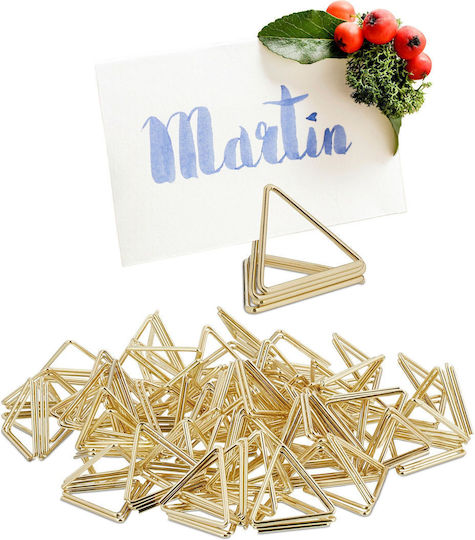 Set 48 Triangle-shaped Card Holders Relaxdays Gold 2x2.5x2.5 Cm