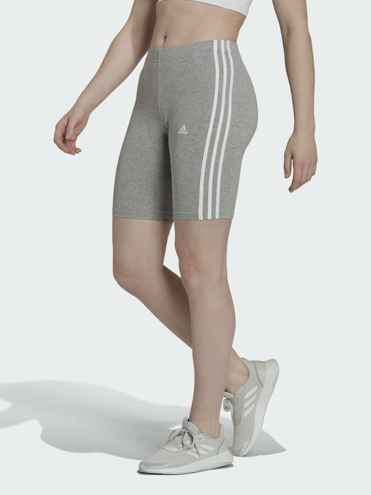 Essentials 3-Stripes Bike Training Γυναικείο Ποδηλατικό Κολάν Medium Grey Heather
