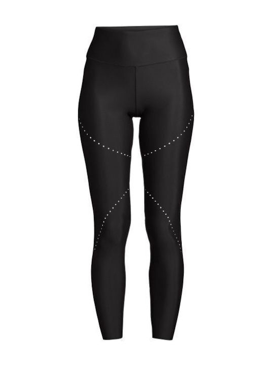 Damen Leggings Glänzend & Hohe Taille Schwarz