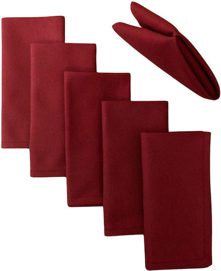 Kotonia Home Set 10 Bucăți Șervețele de Masă Burgundy 45x45cm